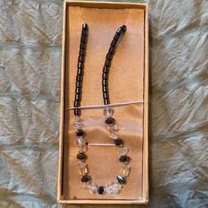 Elegant Black and Clear Beaded Necklace